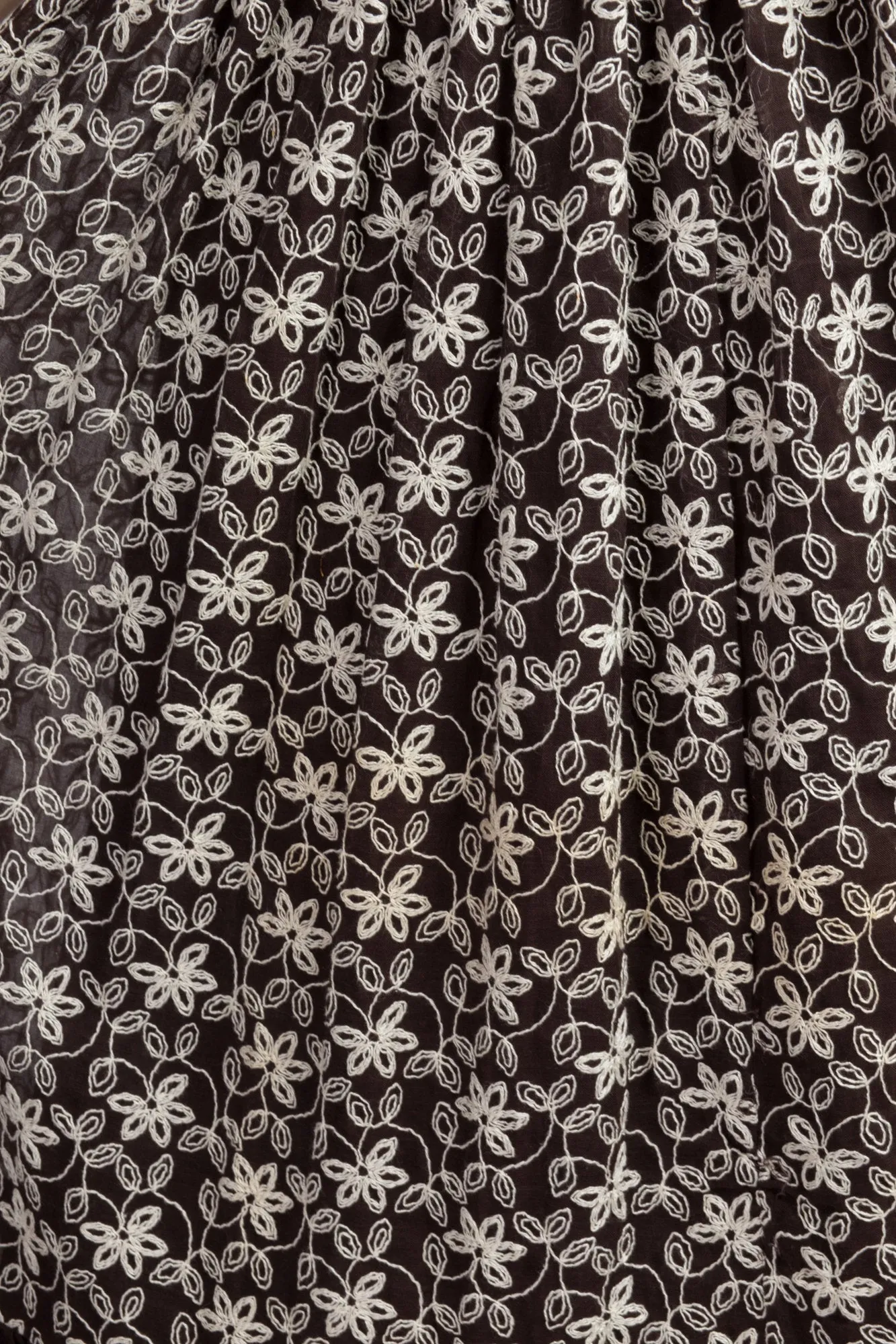 60s 70s Chocolate Brown Floral Halter Dress - Extra Small