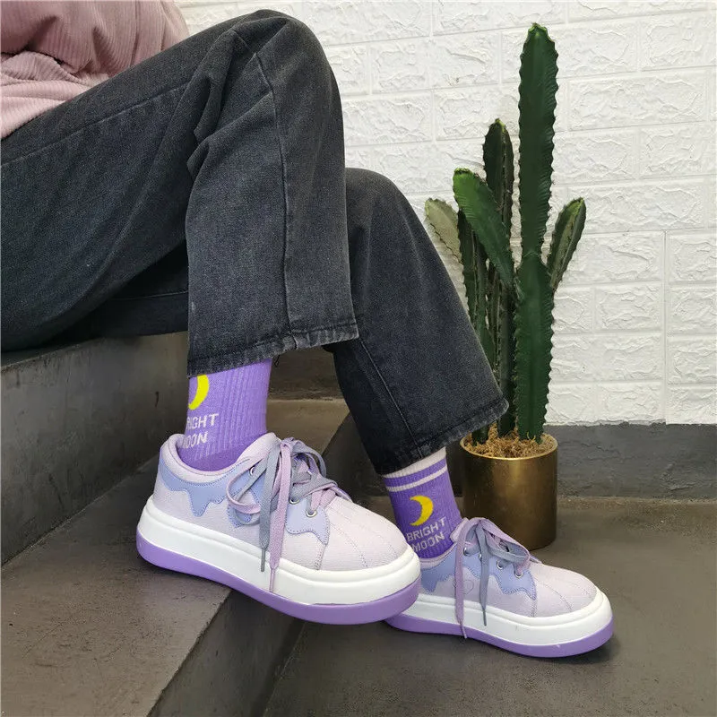 Amozae- Sneakers Women's Sports Shoes Lolita Kawaii Harajuku Platform 2024 Spring Tennis Casual Basket Vulcanize Running Anime Trainers