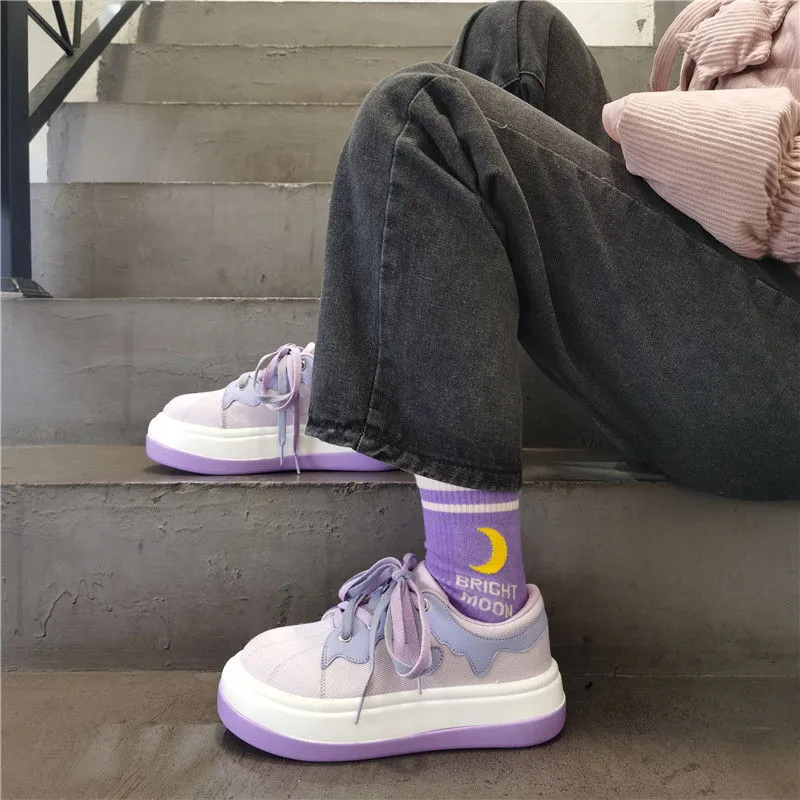 Amozae- Sneakers Women's Sports Shoes Lolita Kawaii Harajuku Platform 2024 Spring Tennis Casual Basket Vulcanize Running Anime Trainers