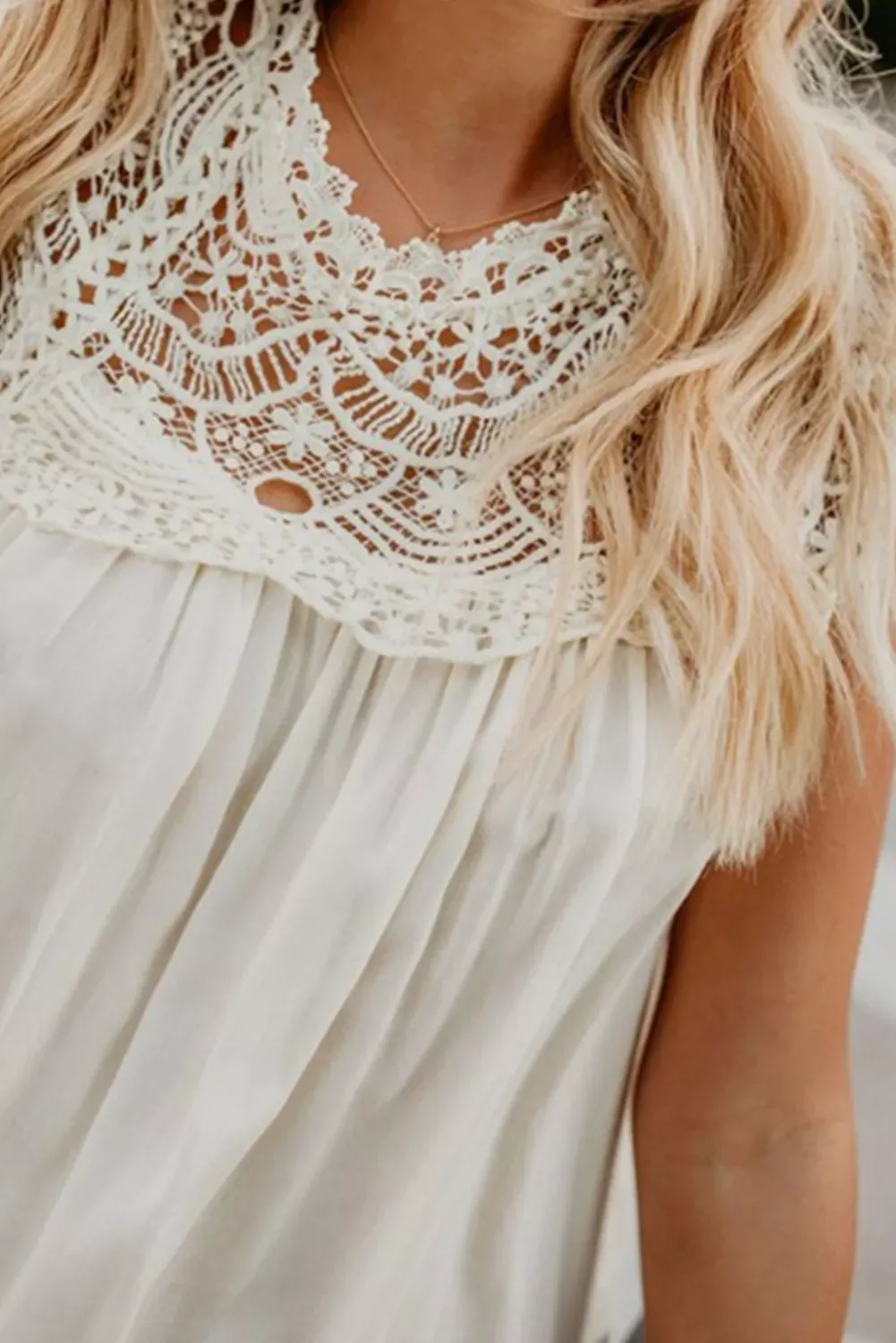 Arctic White Lace Blouse