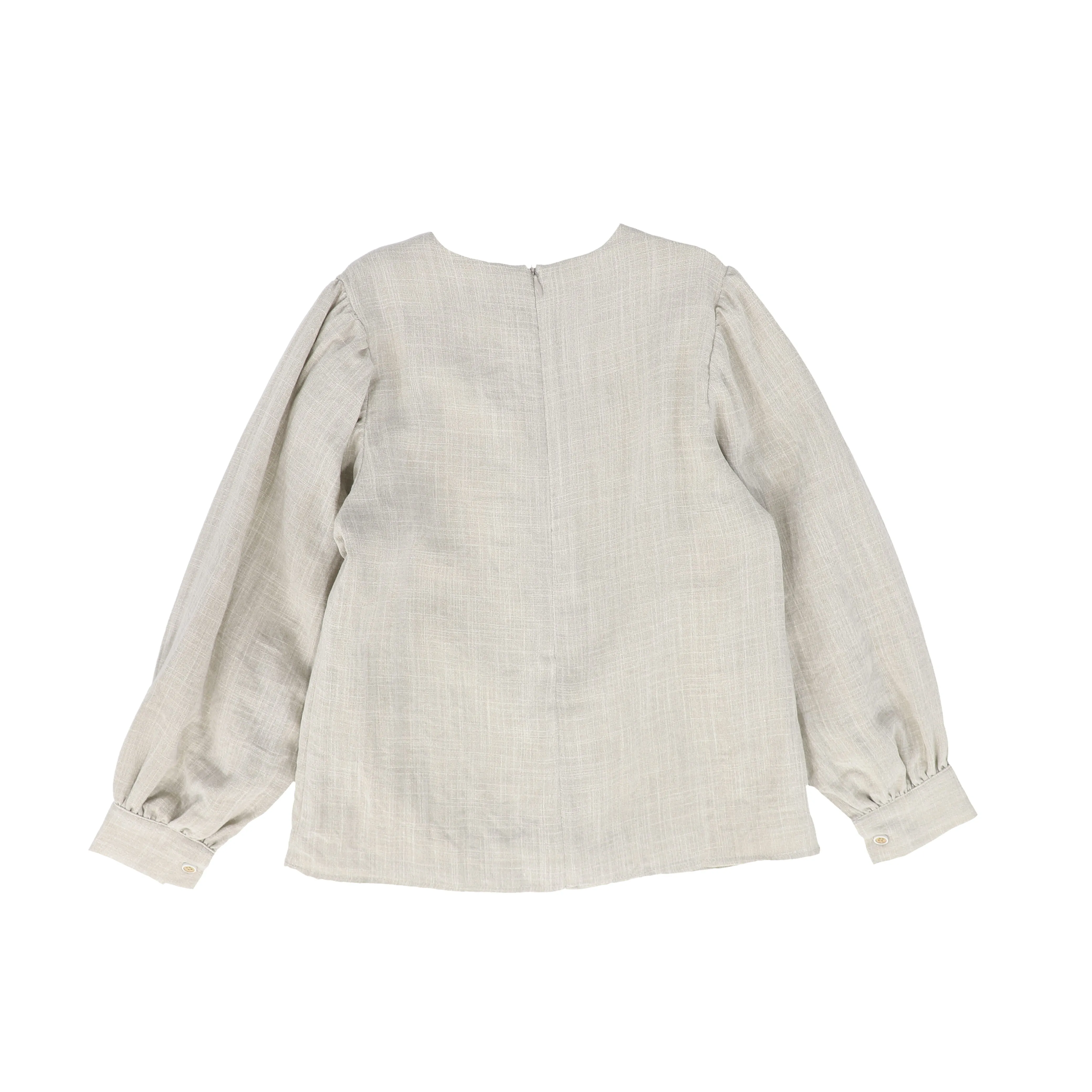 BAMBOO OATMEAL EMBROIDERED LINEN TOP [FINAL SALE]