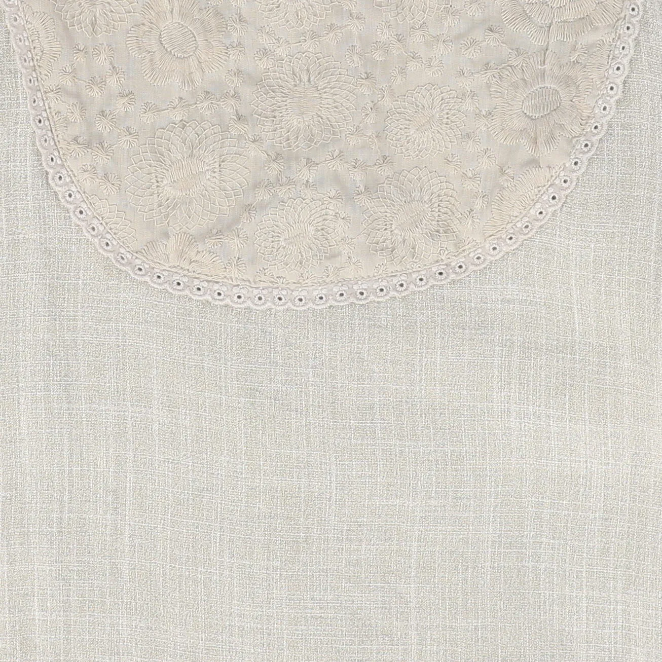 BAMBOO OATMEAL EMBROIDERED LINEN TOP [FINAL SALE]