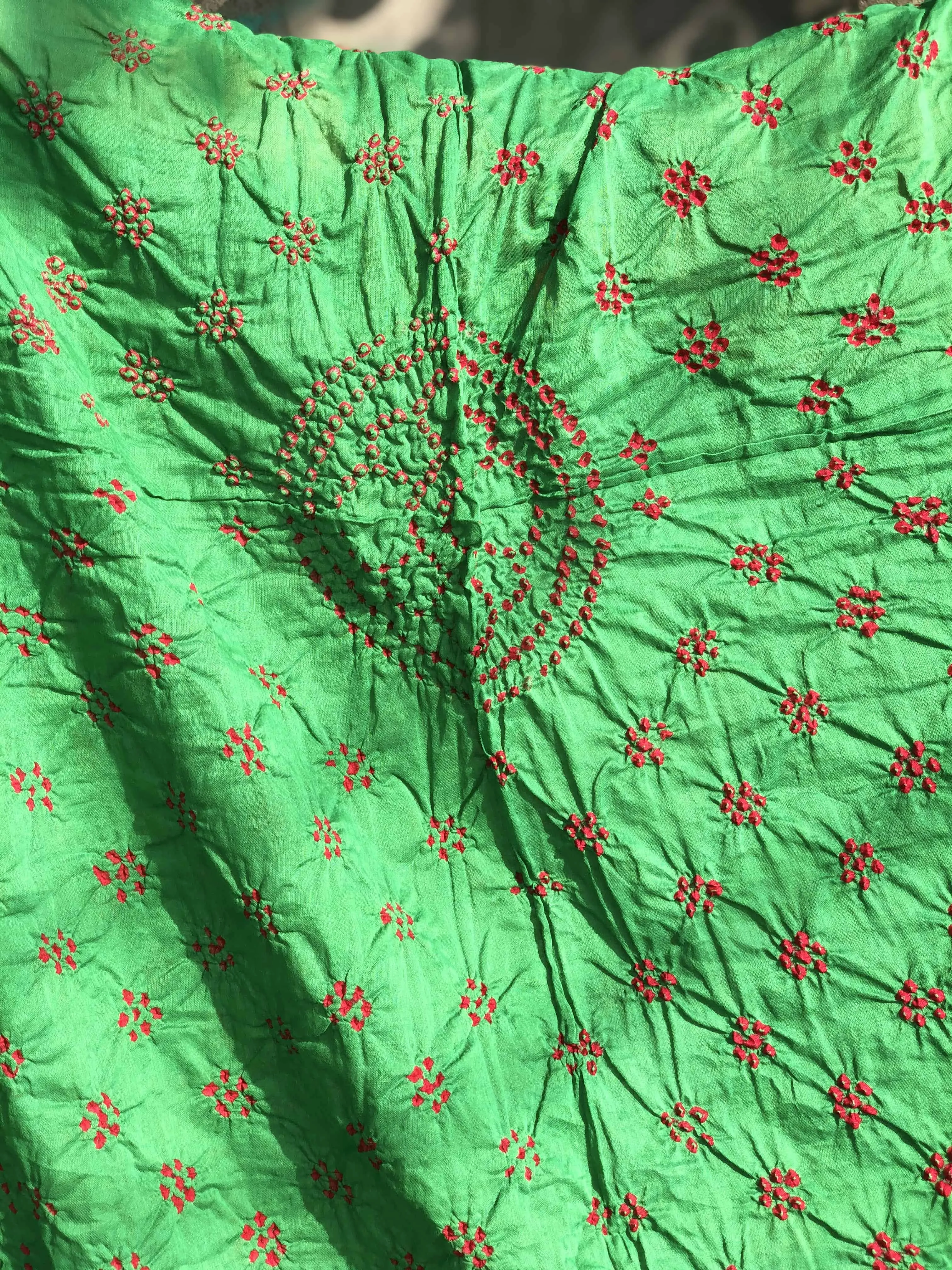 Bandhej Light Green Cotton Dupatta