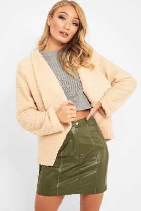 Beige Borg Waterfall Jacket - Milinda