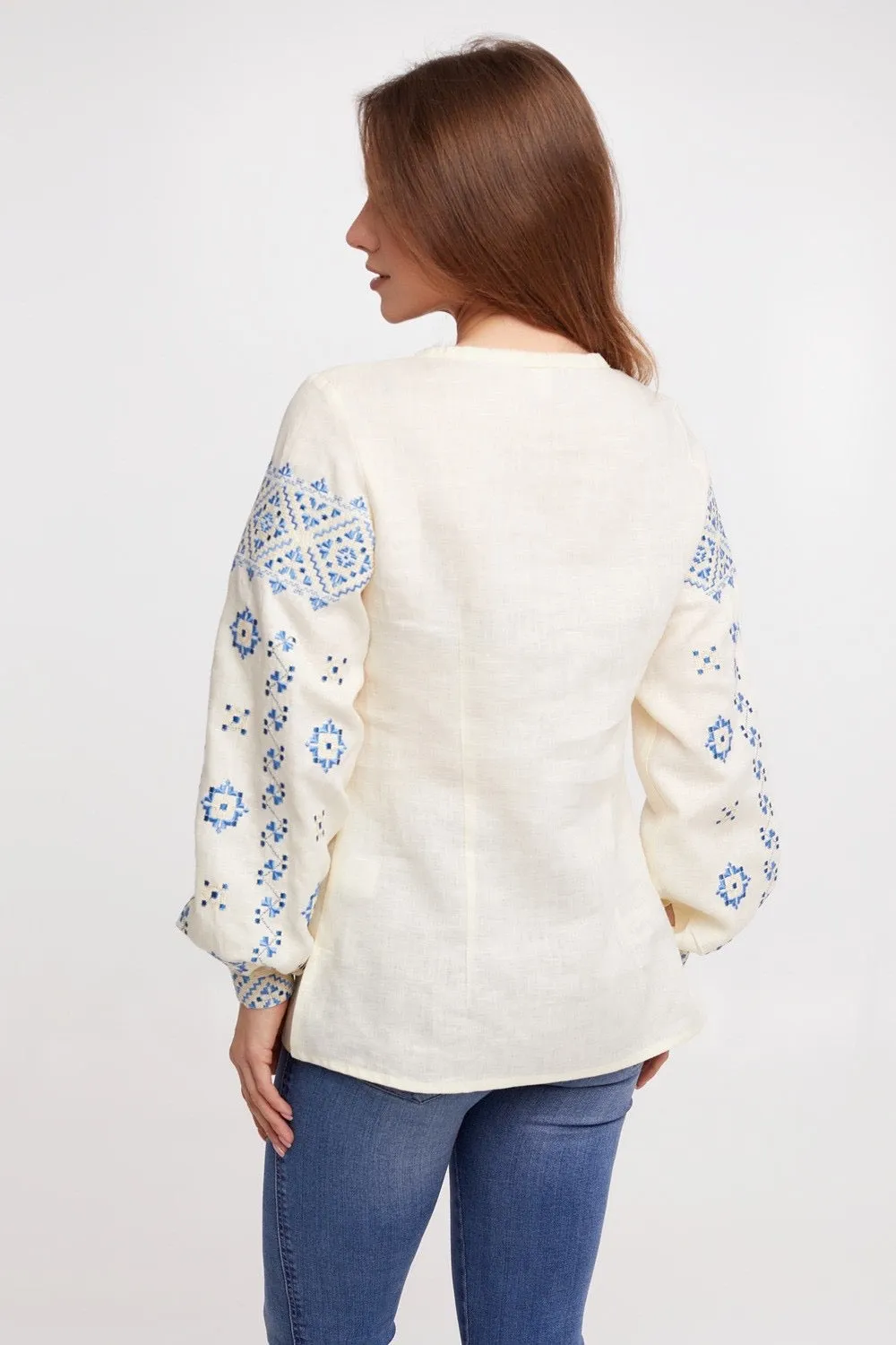Beige Embroidered Blouse - "Jasmina"