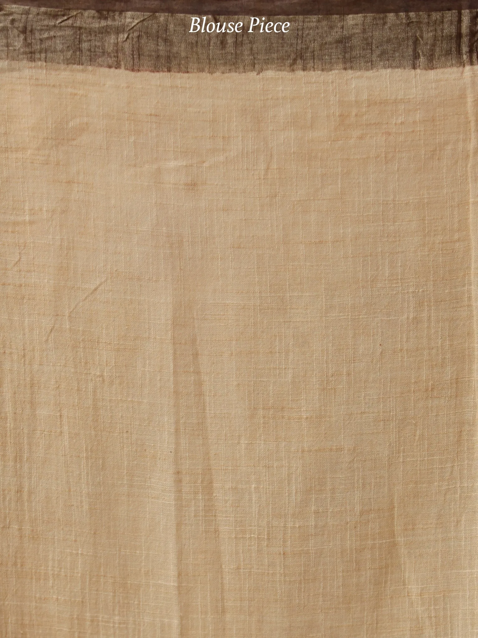 Beige Red Black Hand Block Printed Handwoven Linen Saree With Zari Border - S031704037