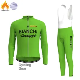 Bianchi Green Fleece Retro Cycling Kits