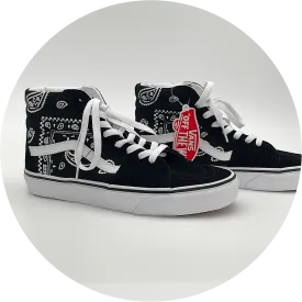 Black and White Glittered Vans SK8-Hi's