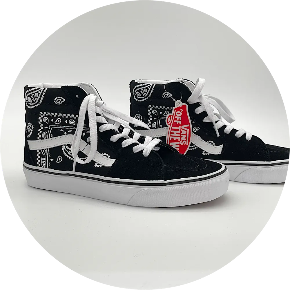 Black and White Glittered Vans SK8-Hi's