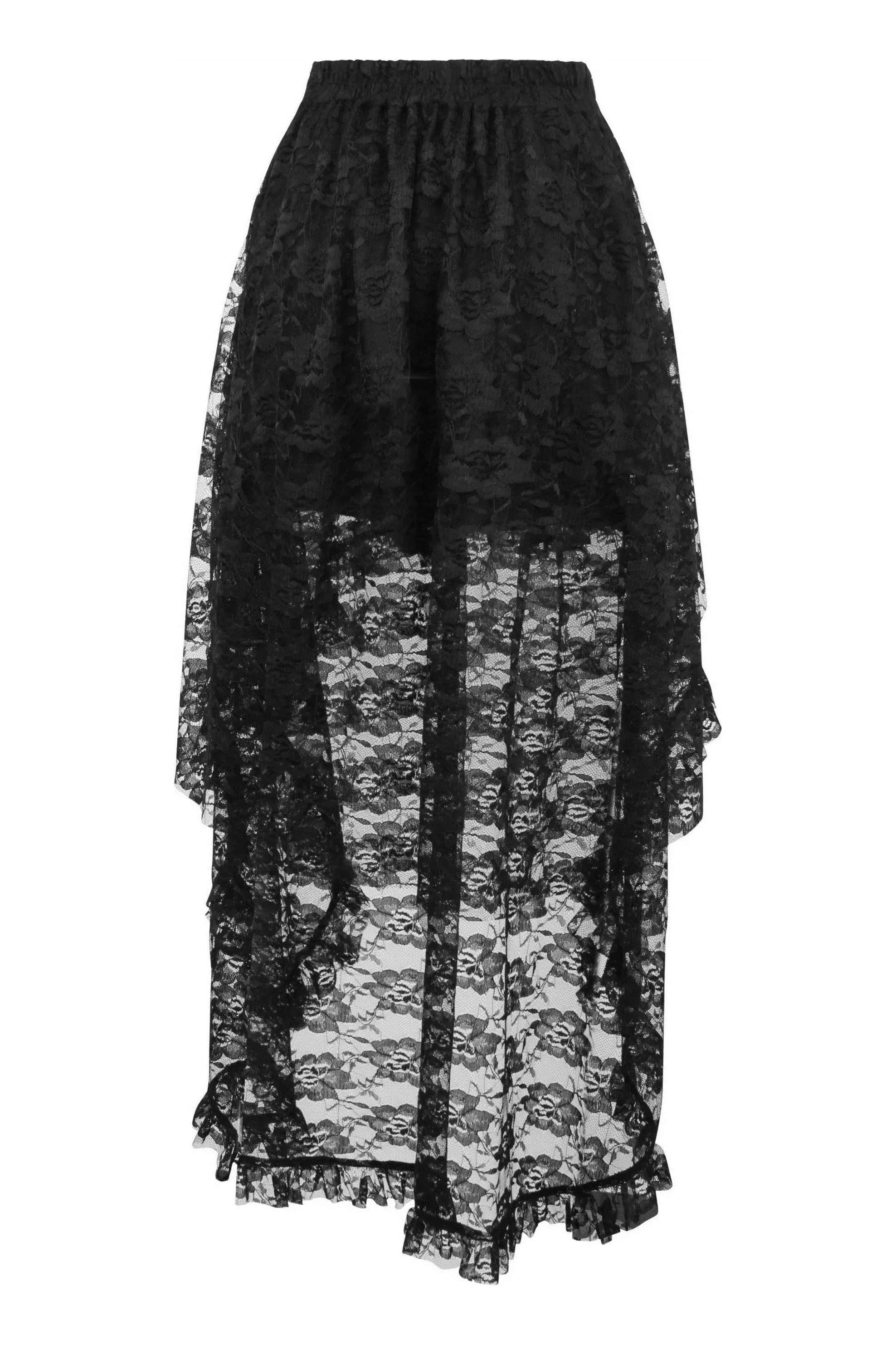 Black Lace Hi Low Skirt
