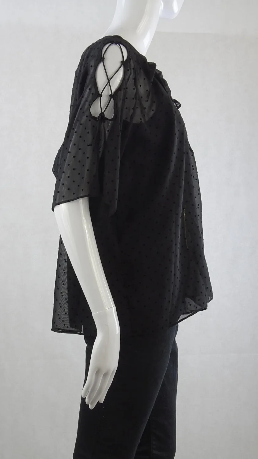 Black Zara Polka dot blouse S