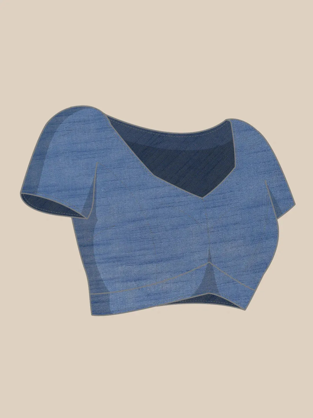 Blue Cotton Linen Saree