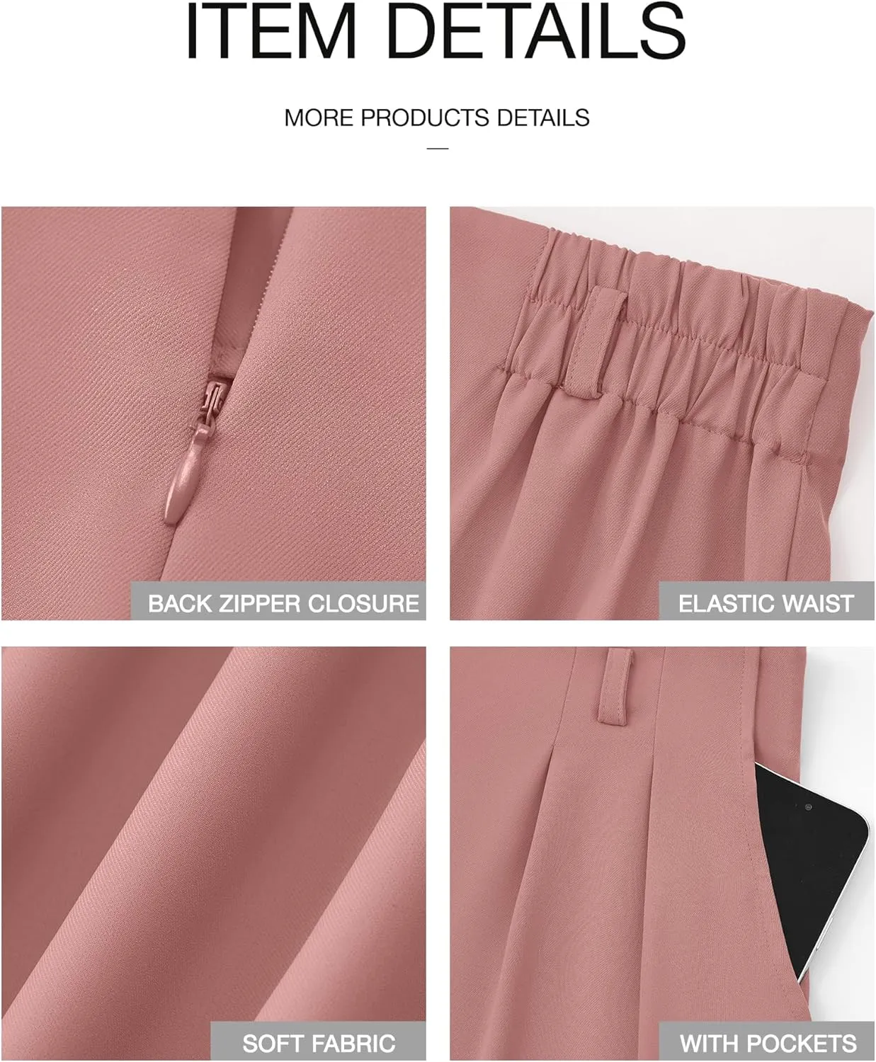 BTFBM Women's Elegant Flowy Dress Pants Front Pleated High Waisted Casual Wide Leg Loose Palazzo Trousers with Pockets