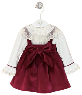 Burgundy Velvet Lace Set