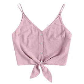 Button Crop Top Blouse