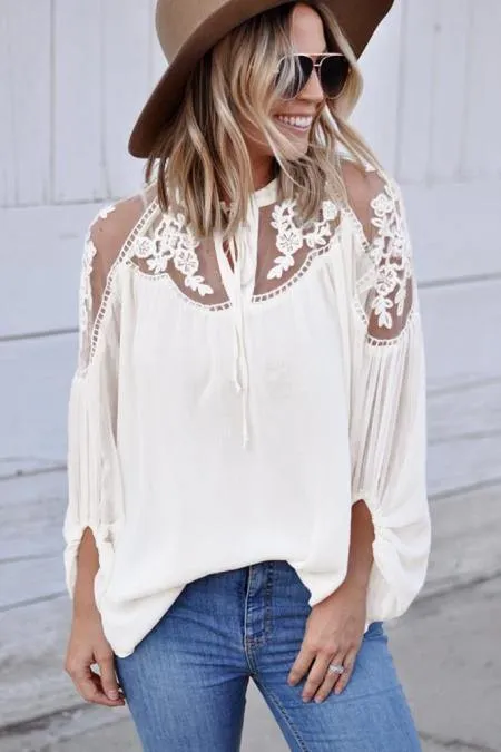 Carisolo Lace Blouse (White)