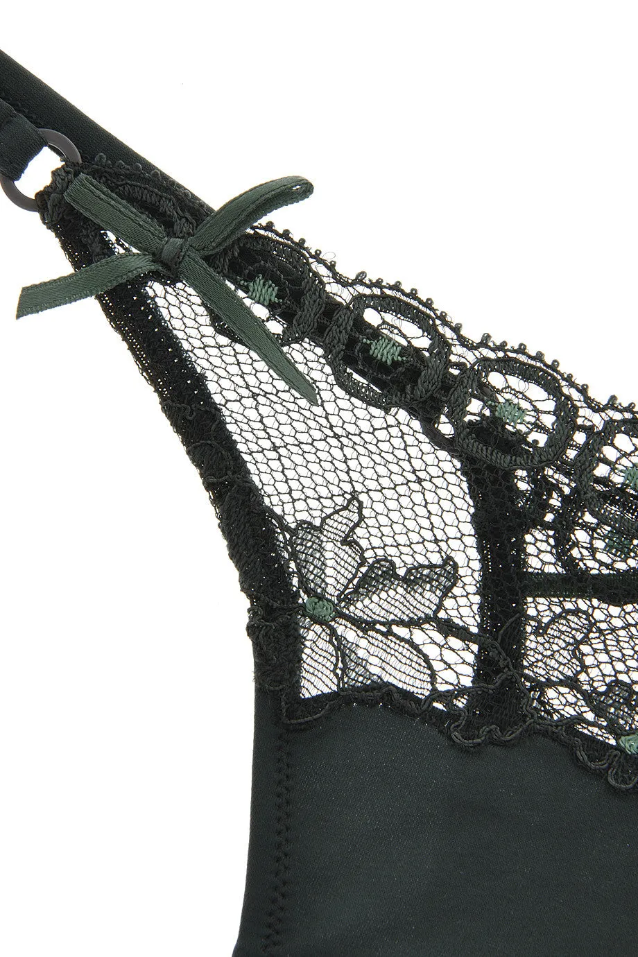 COTTON CLUB GREEN FLOWER Lace Sexy Thong