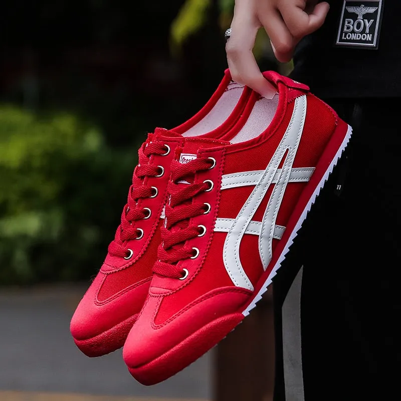 Couple models Onitsuka Agan shoes White canvas shoes Beige Ahgan shoes Red rest shoes Sneakers Men's shoes Women's shoes