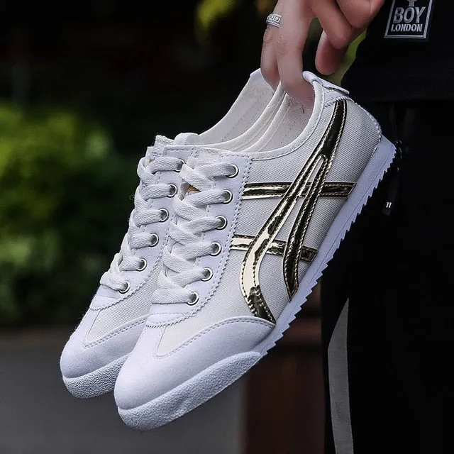 Couple models Onitsuka Agan shoes White canvas shoes Beige Ahgan shoes Red rest shoes Sneakers Men's shoes Women's shoes