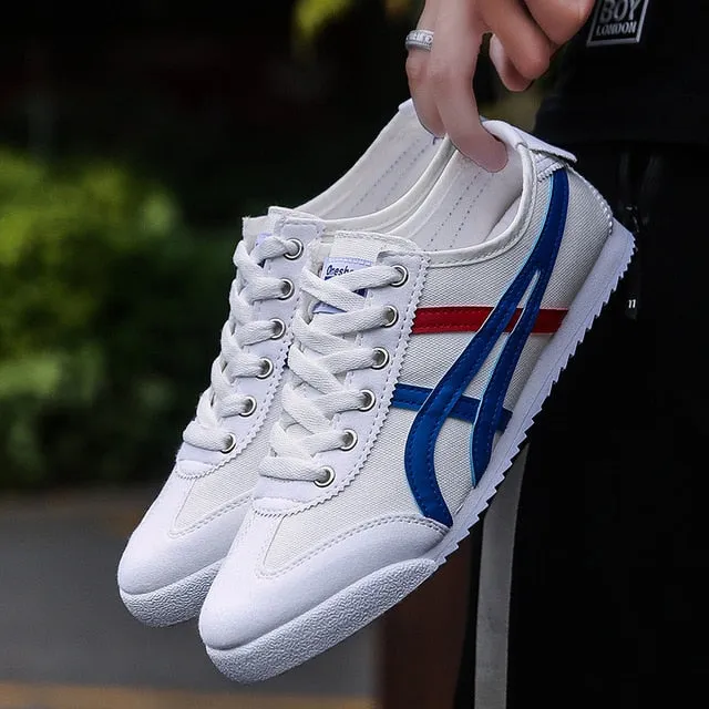 Couple models Onitsuka Agan shoes White canvas shoes Beige Ahgan shoes Red rest shoes Sneakers Men's shoes Women's shoes