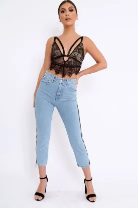 Denim Blue Side Zip Jeans - Italia