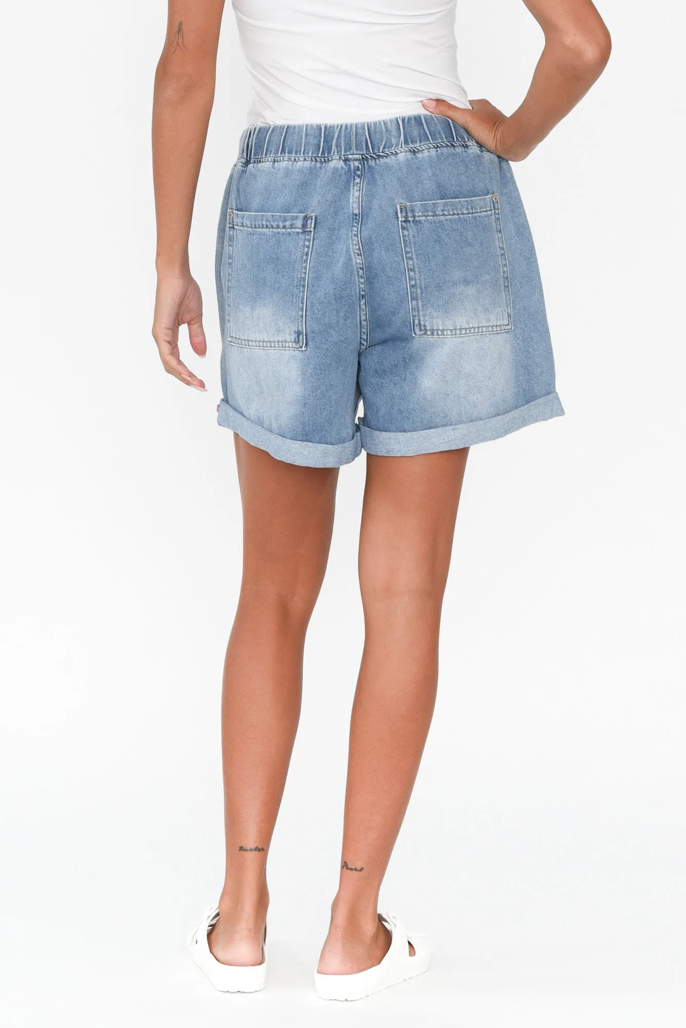 Emma Blue Denim Relaxed Shorts