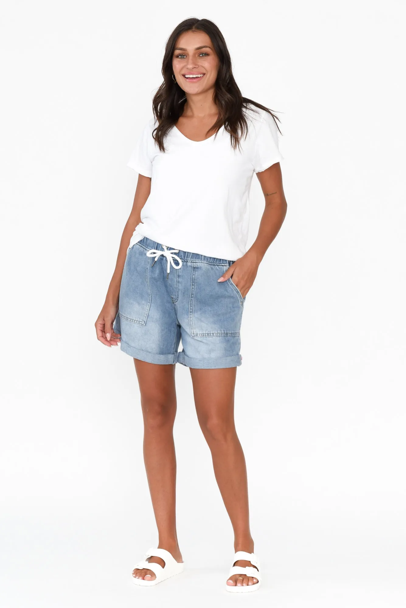 Emma Blue Denim Relaxed Shorts