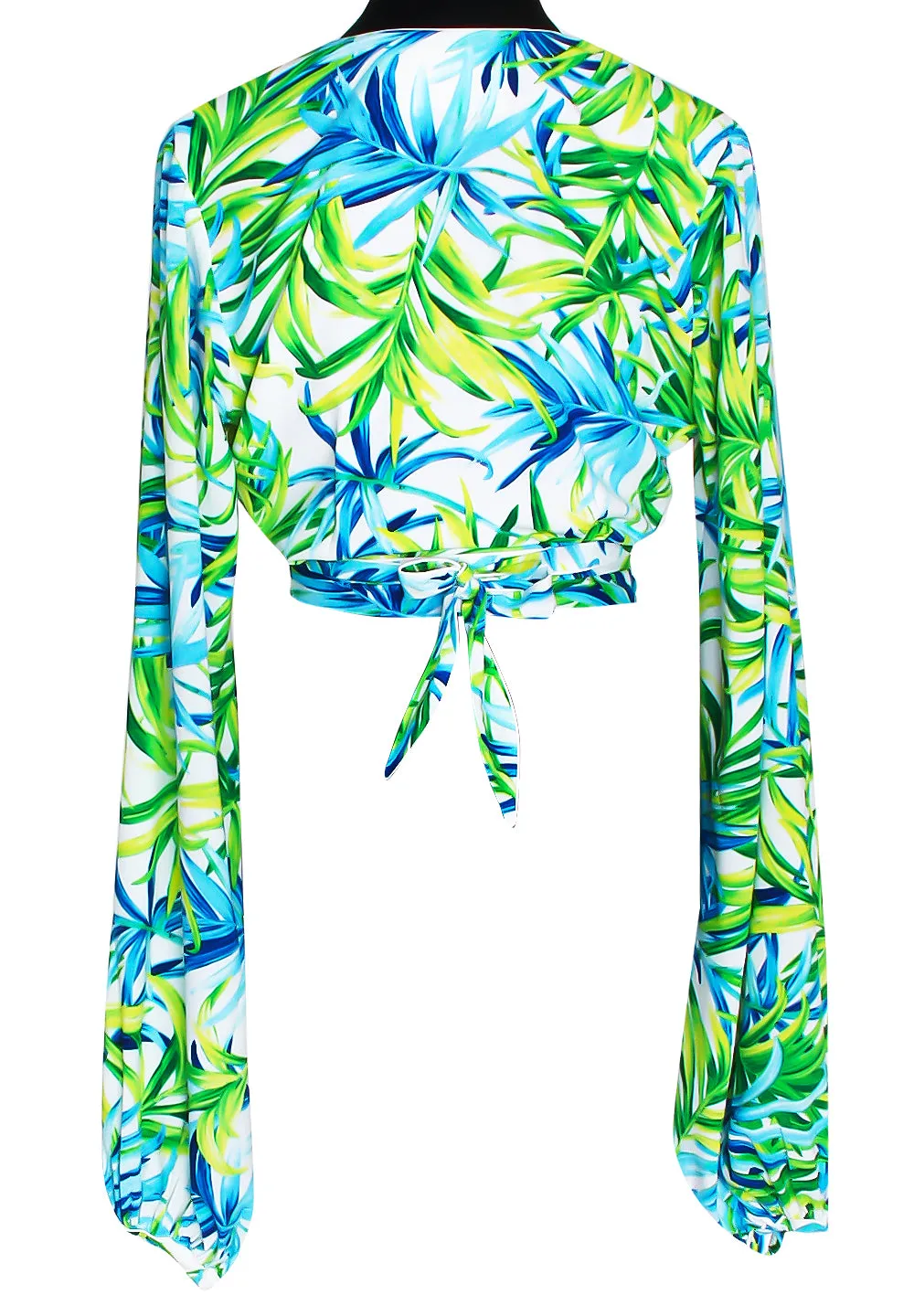 Euphoria - Paradise Palm Cropped Blouse (Off-White)