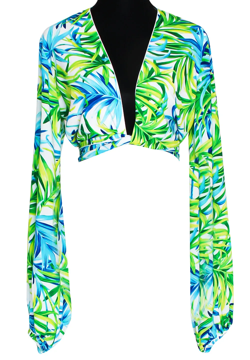 Euphoria - Paradise Palm Cropped Blouse (Off-White)