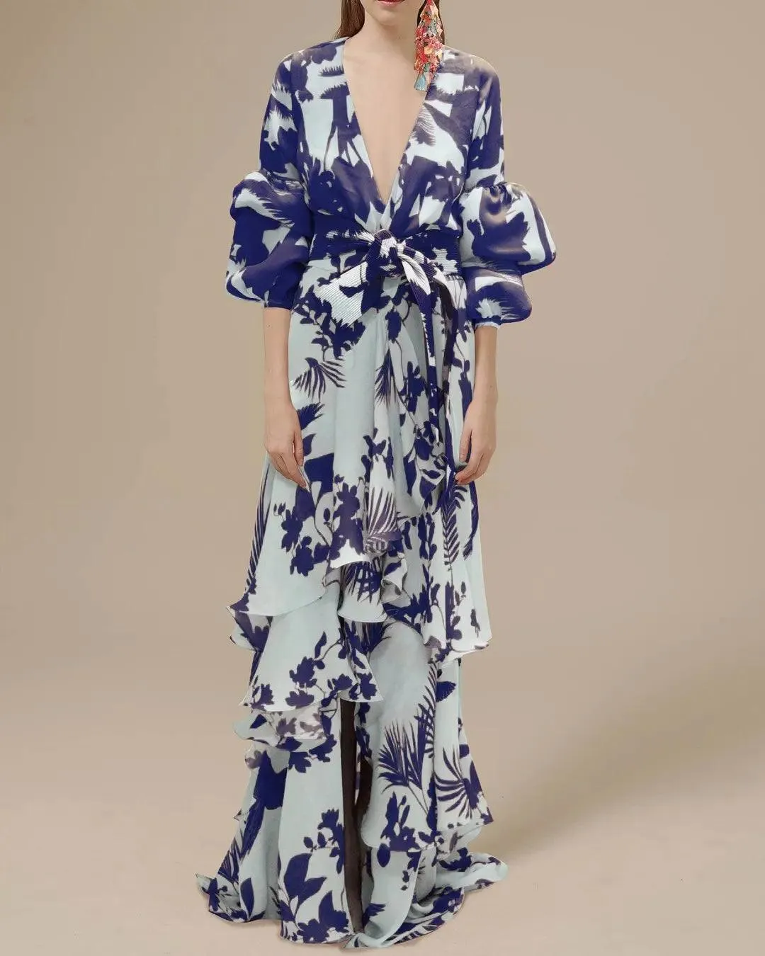European And American V Neck Dresses for  Women