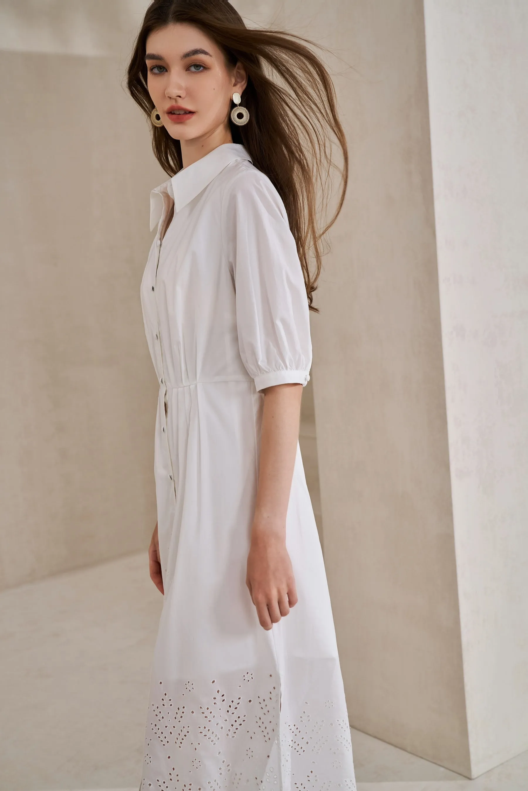 GDS Raven Tencel Long Dress | White