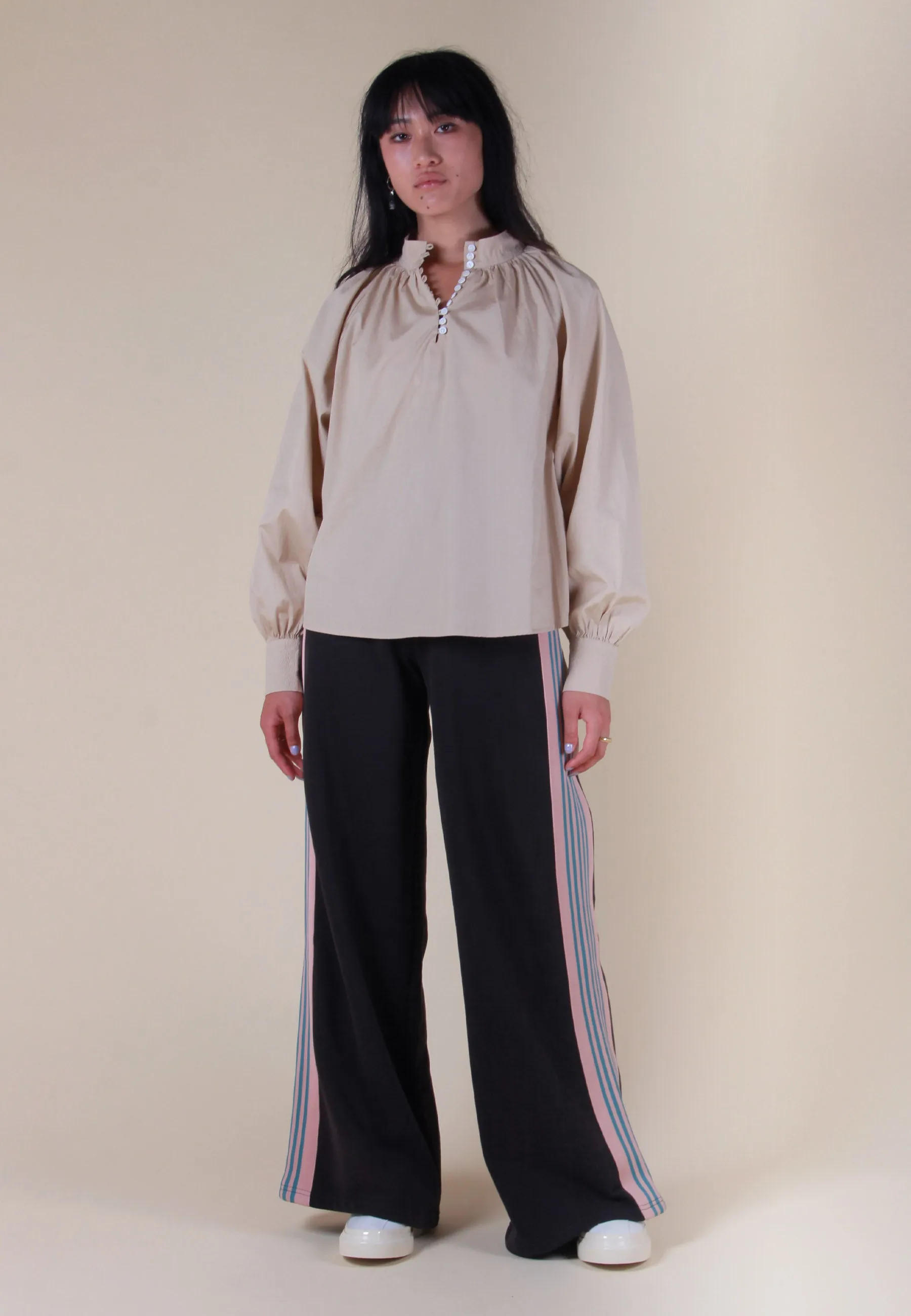 Gillian Mock Neck - safari