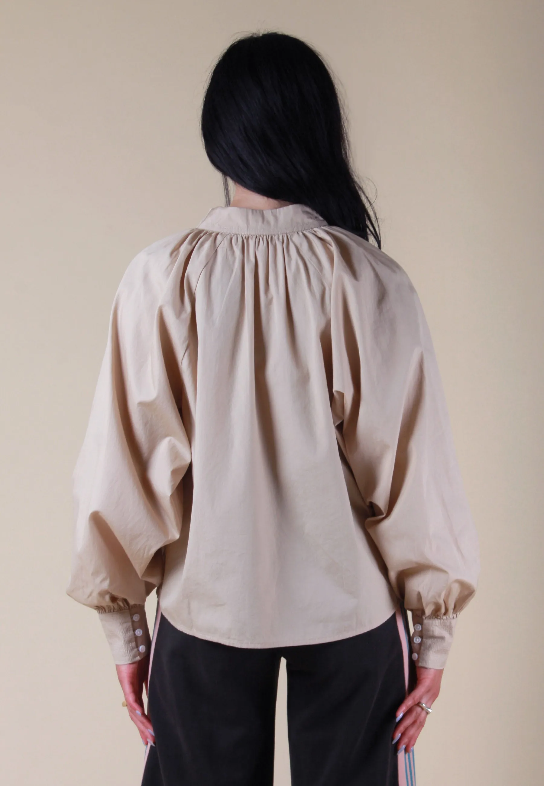 Gillian Mock Neck - safari