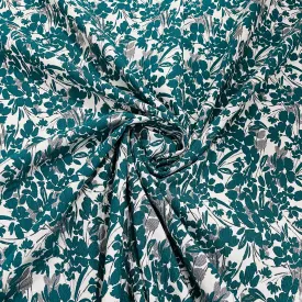 Green Floral Shimmer Brocade Jacquard Fabric
