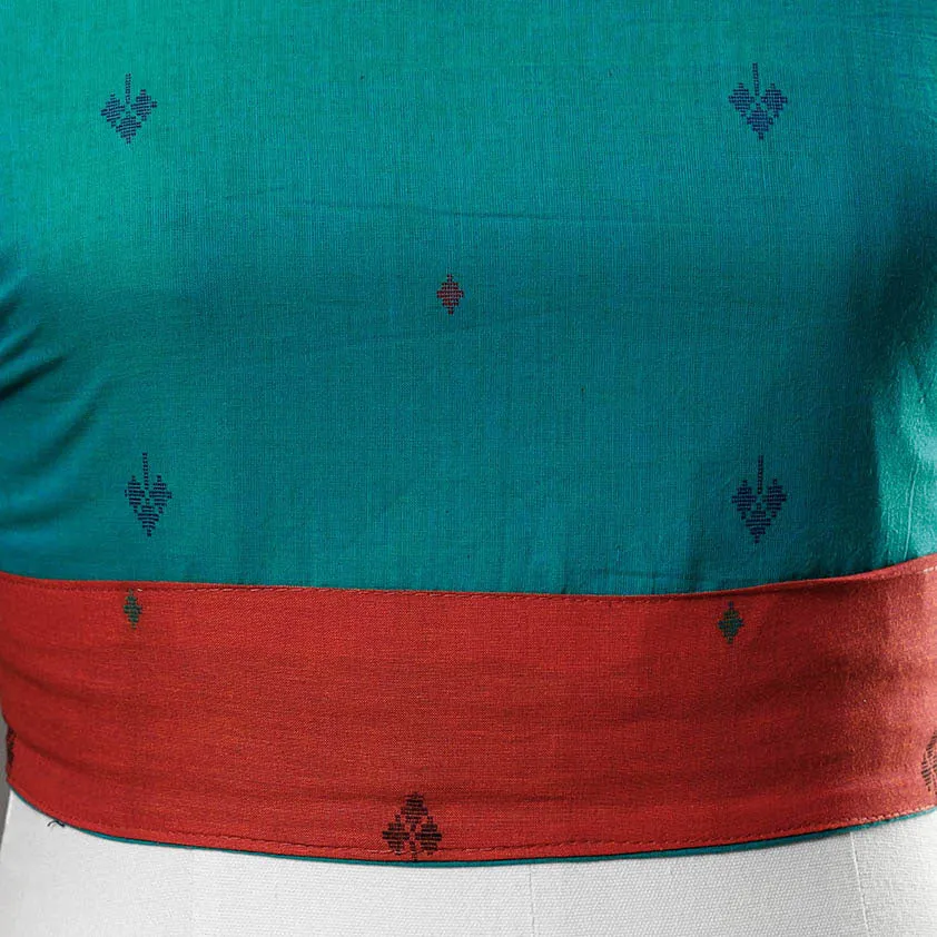 Green - Rangoli Jacquard Cotton Blouse Piece