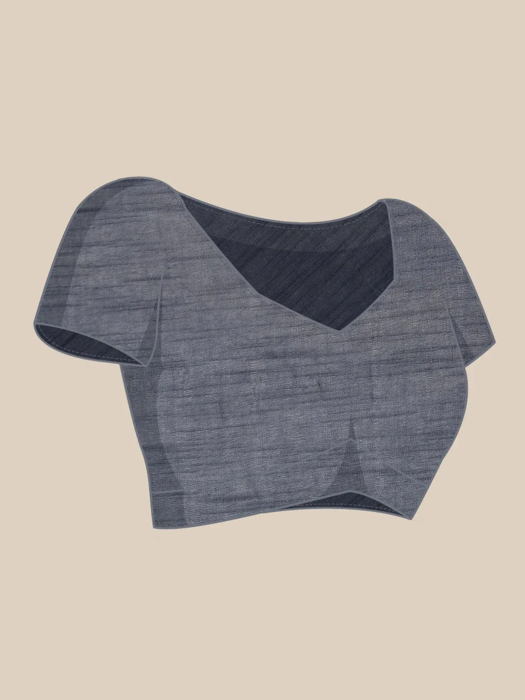 Grey Cotton Linen Saree