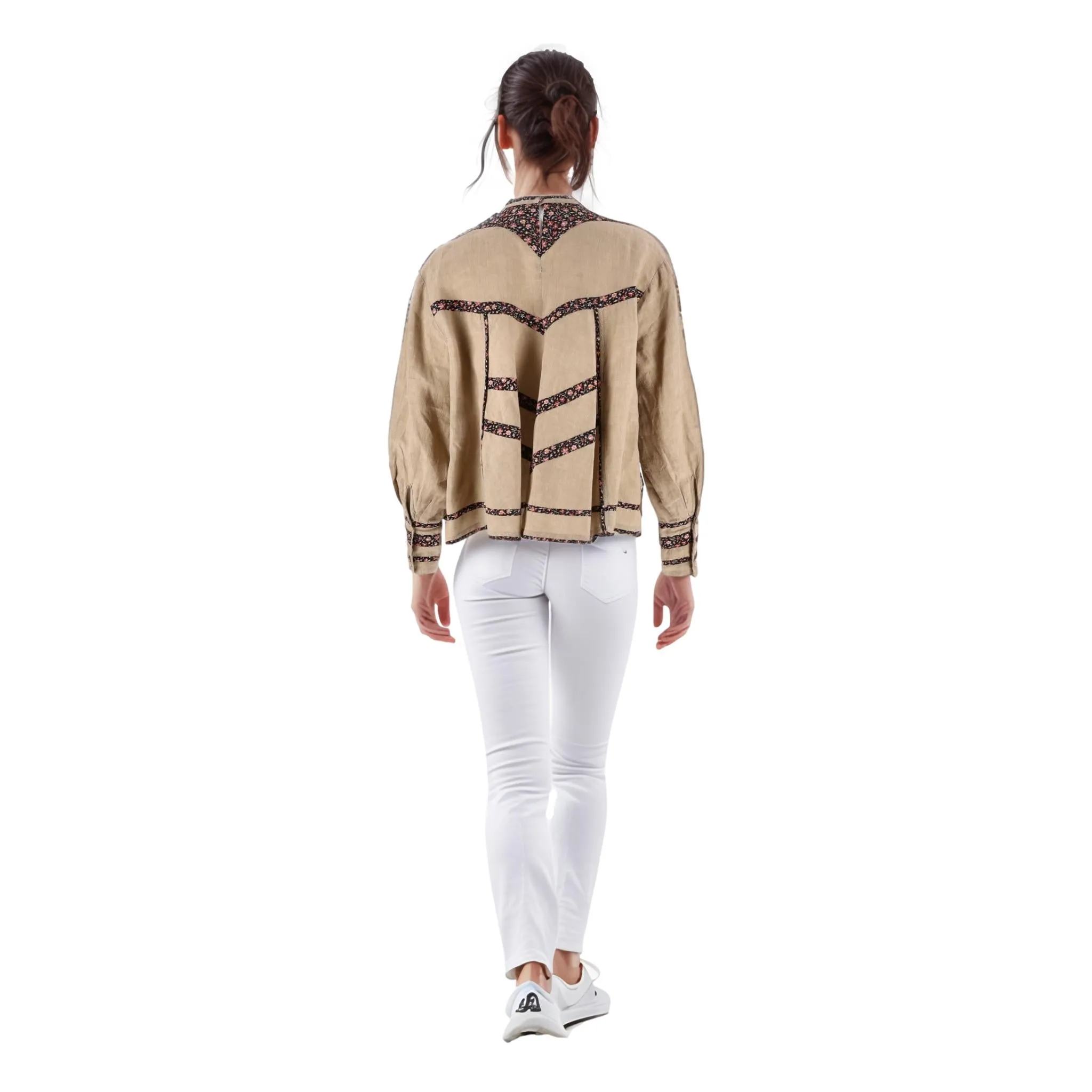 Isabel Marant Linen Top with Floral Trims. Size 34FR