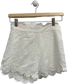 Jovonna White Lace Embroidered Shorts UK S