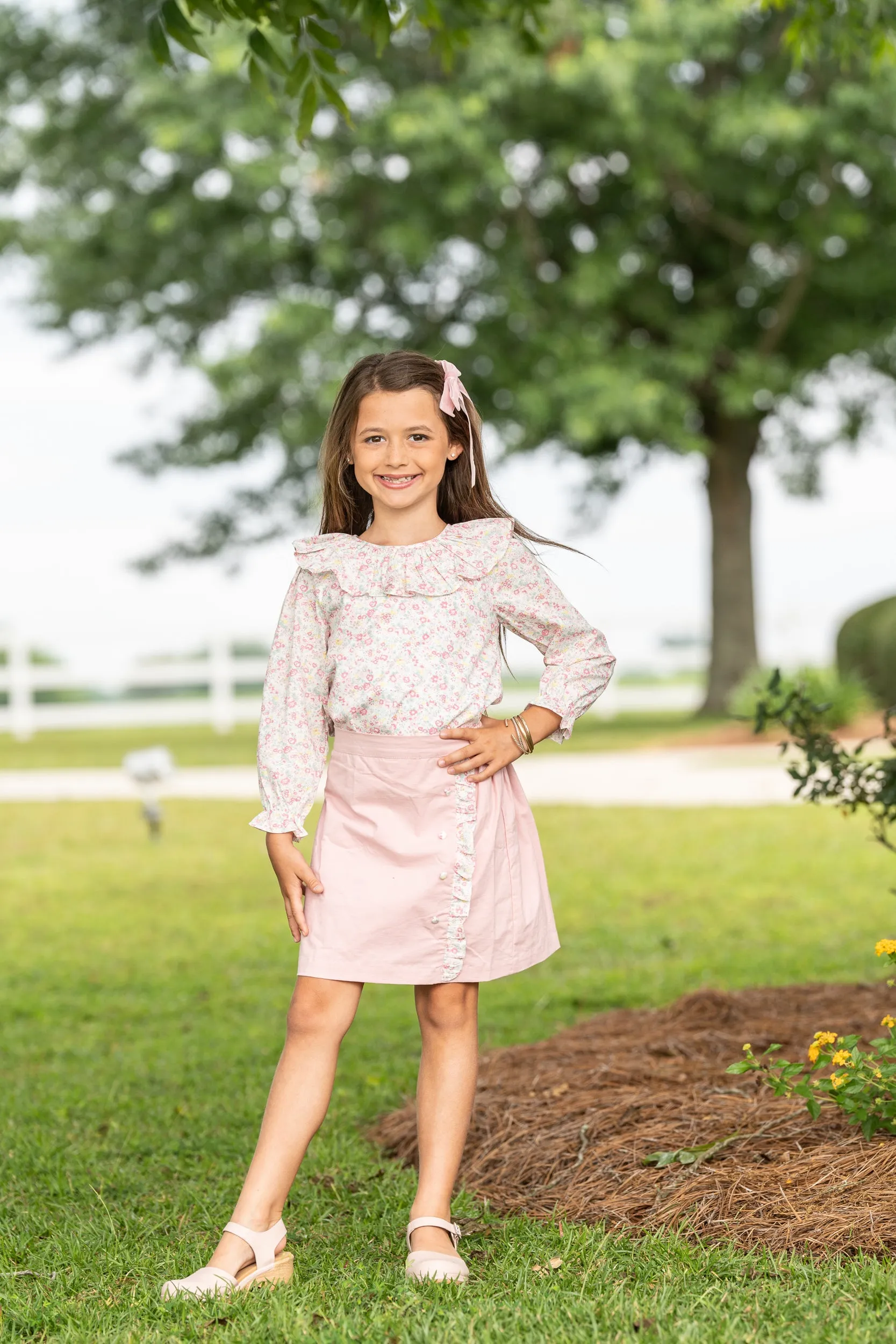 Kelsey Light Pink Floral Skirt Set