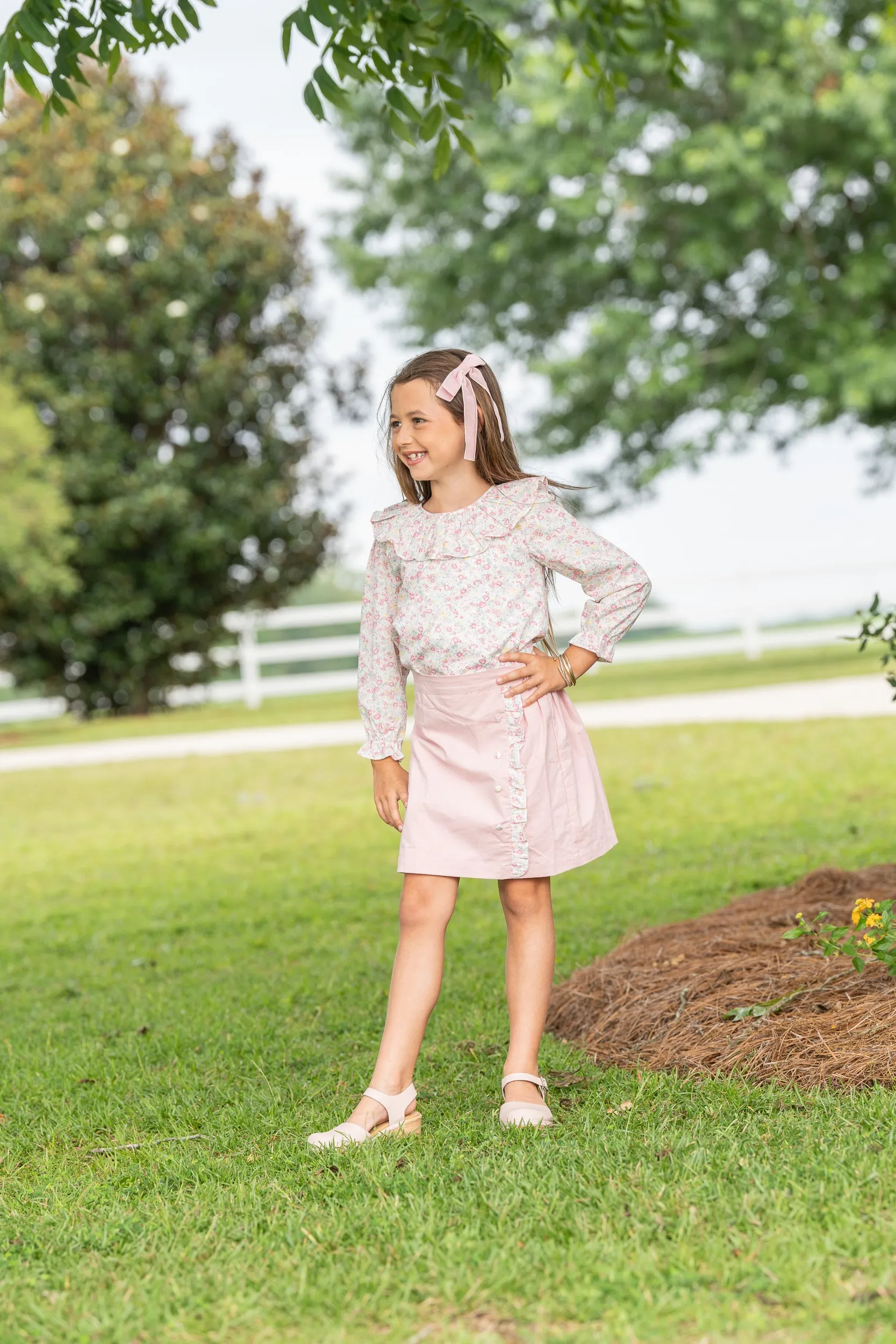 Kelsey Light Pink Floral Skirt Set
