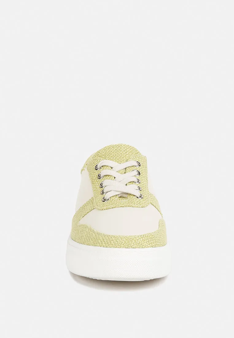 KJAER Dual Tone Leather Sneakers in Green