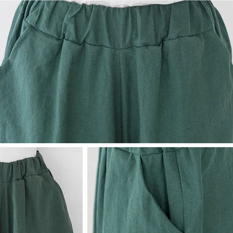 Lady Big Size Summer Shorts Women Wide Leg Trousers Elastic Waist Short Pants