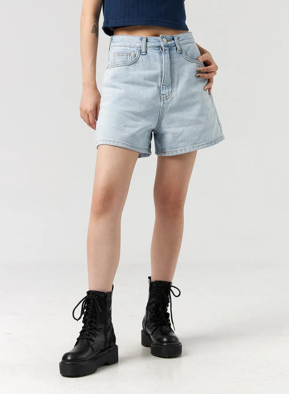 Light Wash Denim Shorts CL328