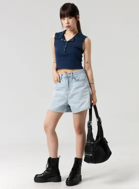 Light Wash Denim Shorts CL328