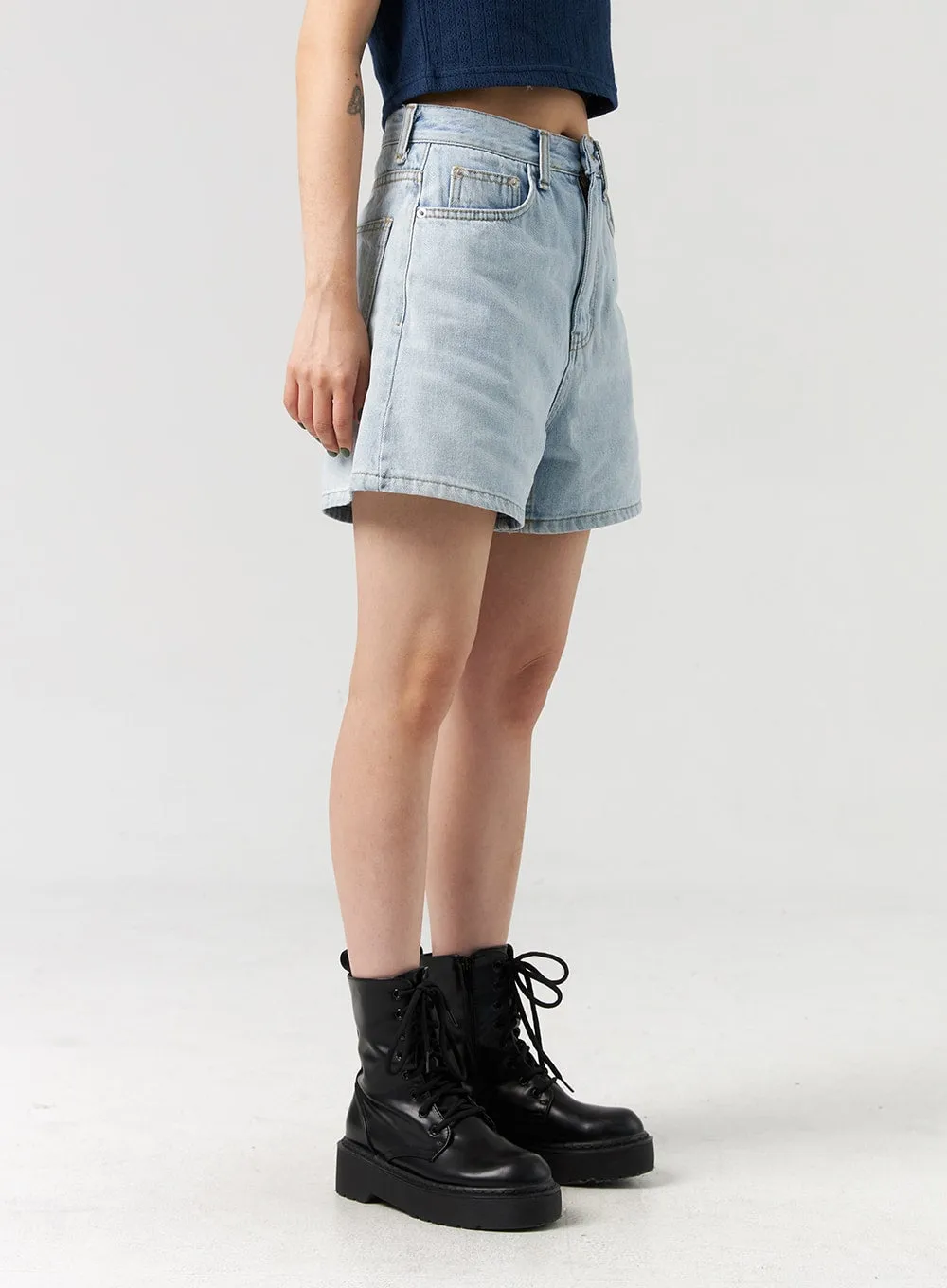 Light Wash Denim Shorts CL328