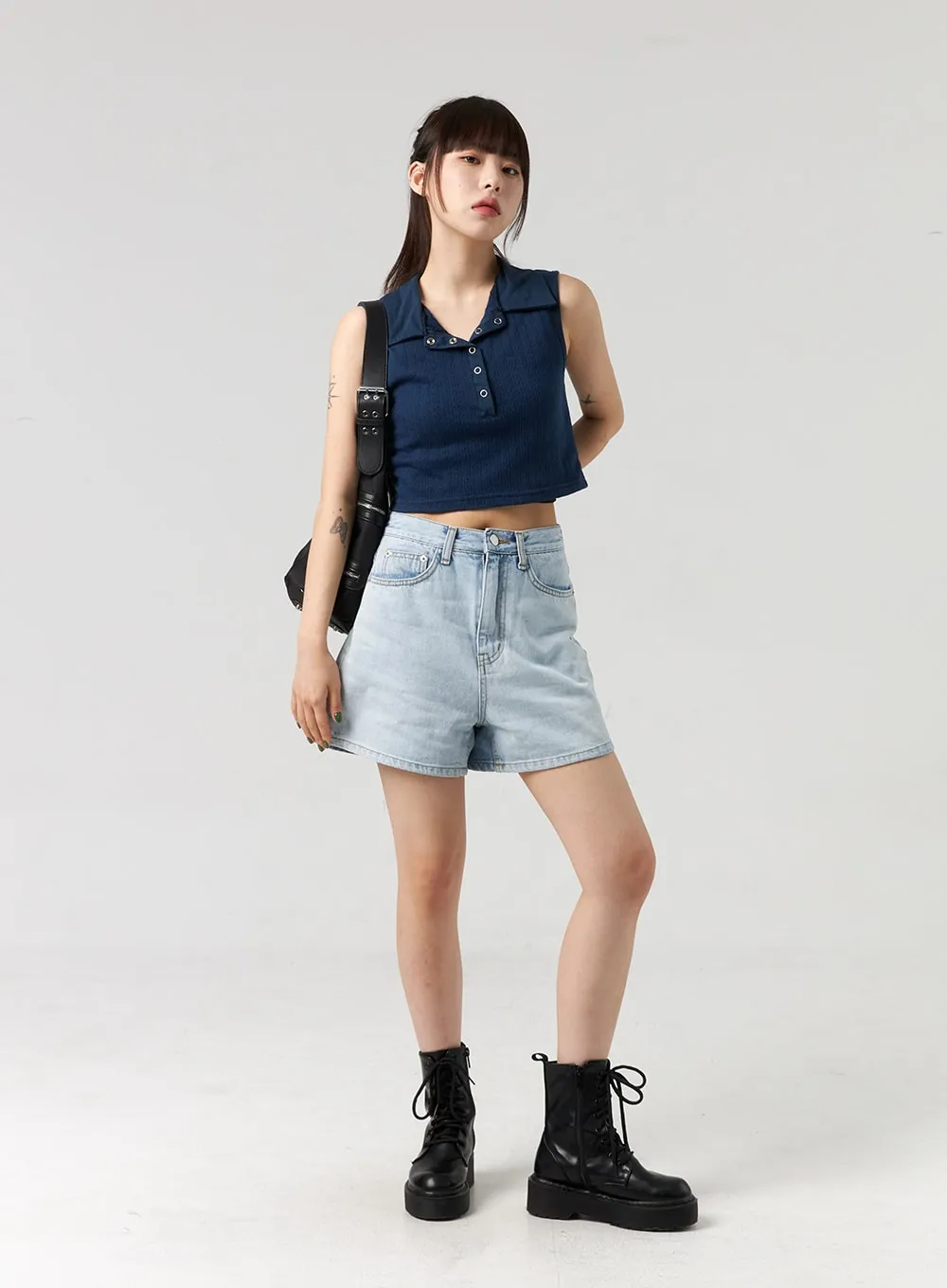 Light Wash Denim Shorts CL328