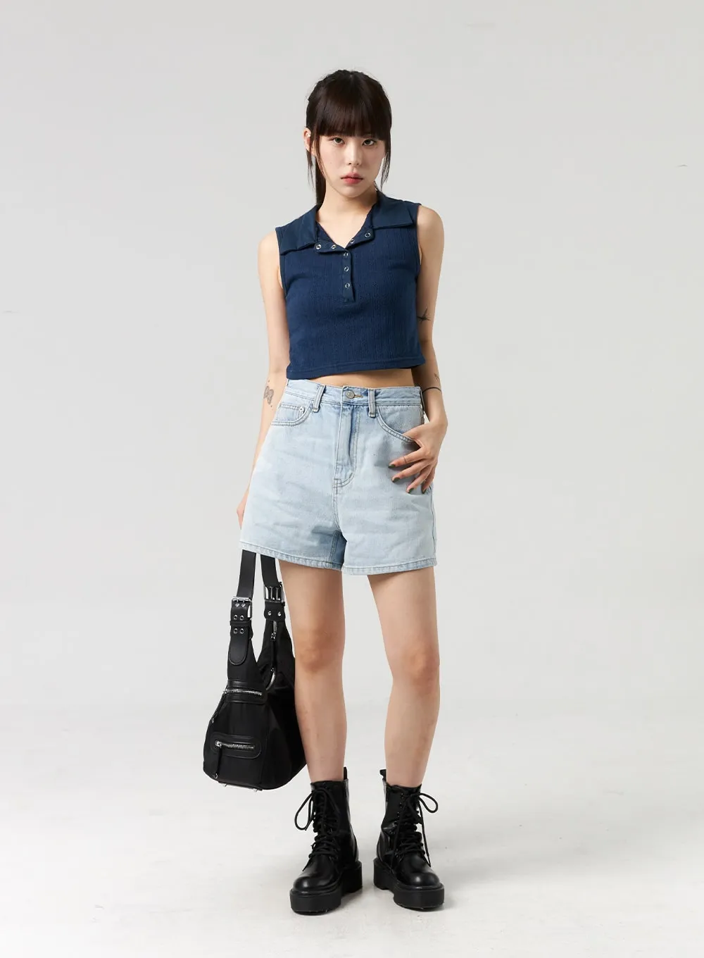 Light Wash Denim Shorts CL328