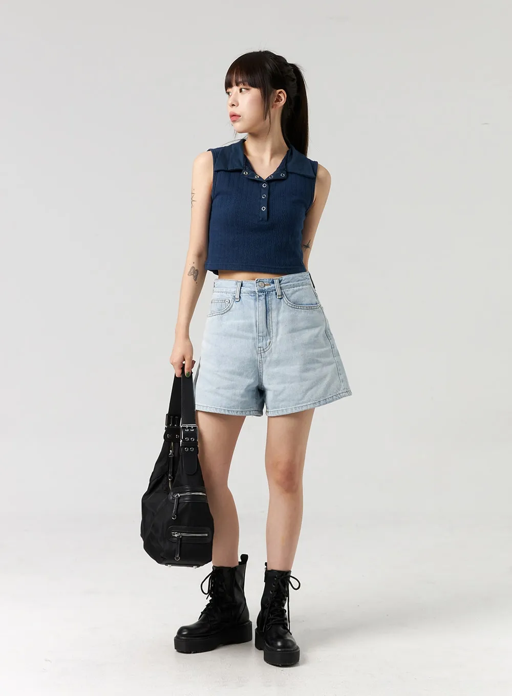 Light Wash Denim Shorts CL328