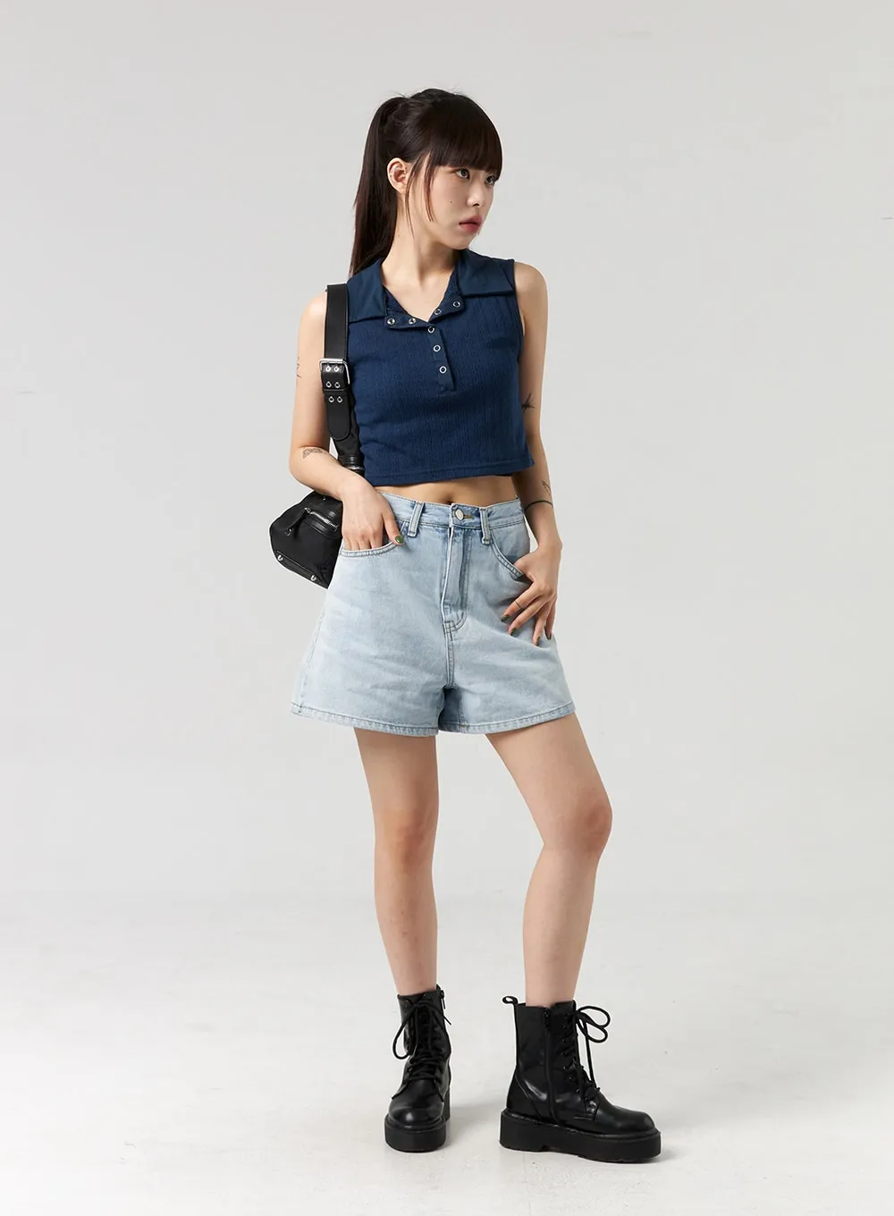 Light Wash Denim Shorts CL328