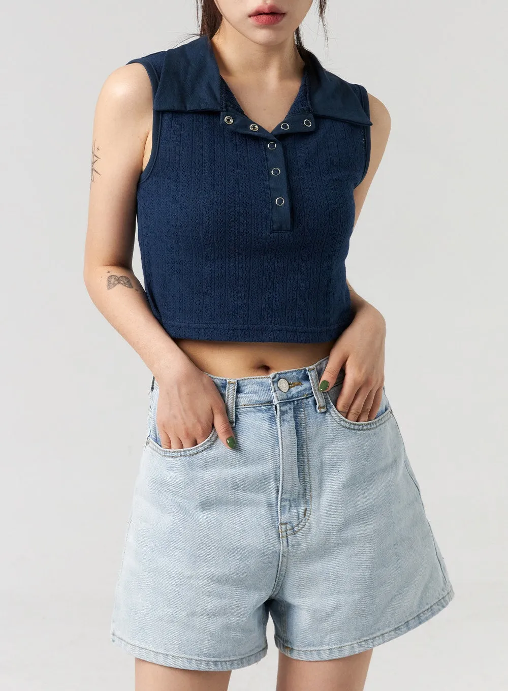 Light Wash Denim Shorts CL328